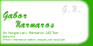 gabor marmaros business card